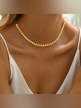 18k Gold Plated Disc Necklace